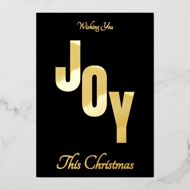 Elegant Business Gold Foil Black JOY Christmas (Front)