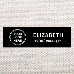 Elegant Business Logo Black Name Tag
