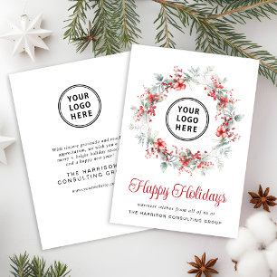 Elegant Business Logo Corporate Christmas Holiday Card