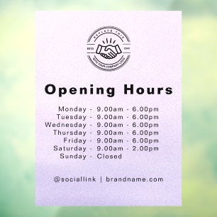 Elegant Business Logo & Opening Hours Light Blue 