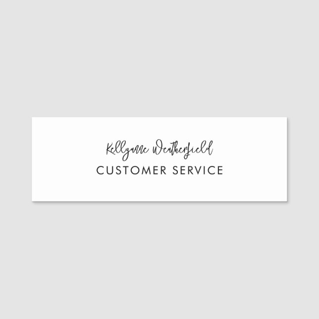 Elegant Business Modern Service Personnel Name Tag (Front)