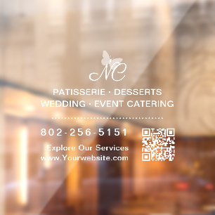 Elegant Business Monogram QR Code Phone Number Car