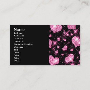 Elegant Business Pink Glitter Hearts Card