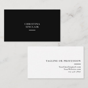 Elegant Business Professional Black Chic Card