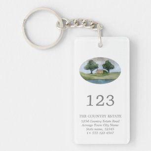 Elegant Business Property Room Number QR Code Key Ring