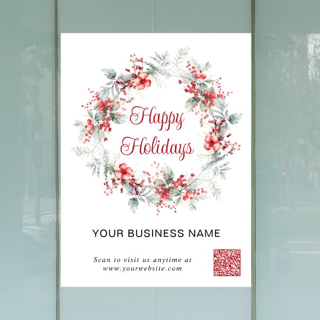 Elegant Business QR Code Christmas Holiday (Input your website address to create a scannable QR code)