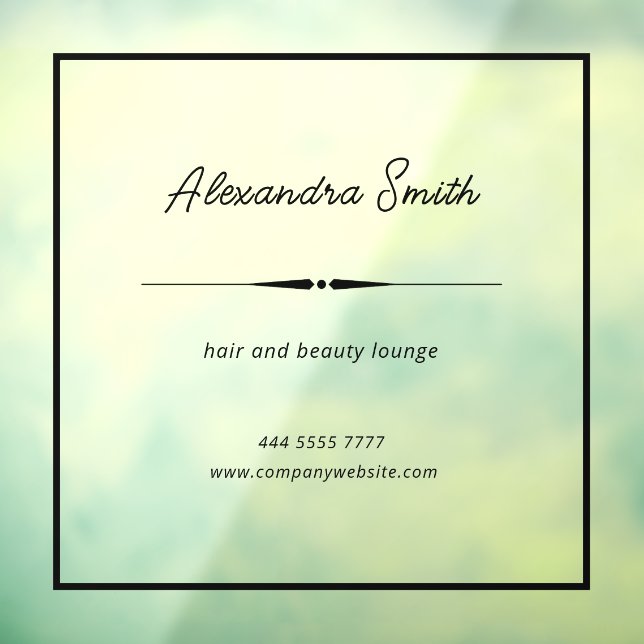 Elegant Business Salon Name Frame Black  (Sheet 3)