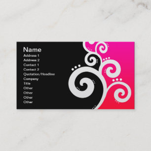 Elegant Business Swirls Pink Business Card