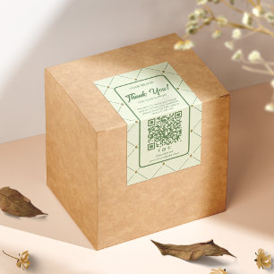 Elegant Business Thank You Box Seal Label QR-code