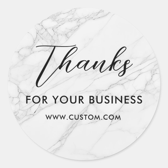 Elegant business thank you  classic round sticker (Front)