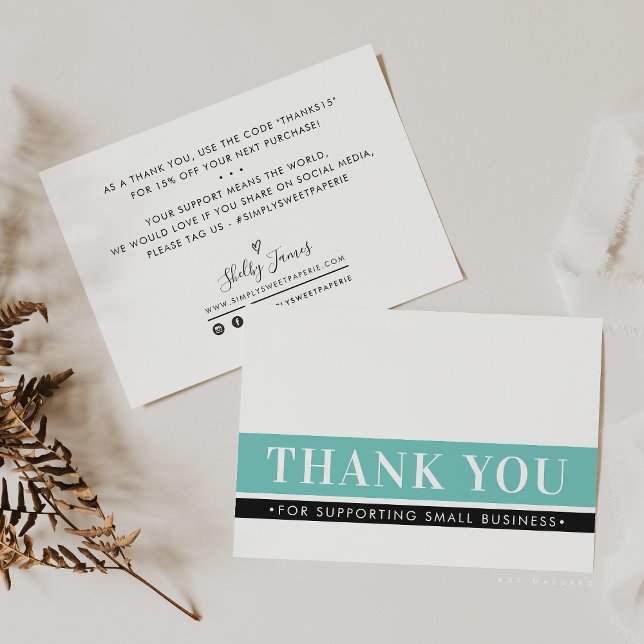 ELEGANT BUSINESS THANK YOU order insert mint green (Creator Uploaded)
