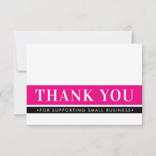 ELEGANT BUSINESS THANK YOU order insert pink black Card