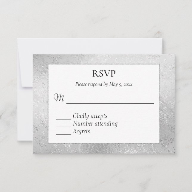 Elegant but simple gay Wedding Rsvp Card (Front)