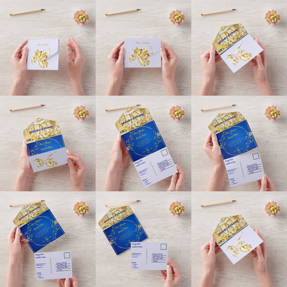 Elegant But Simple Wedding All In One Invitation