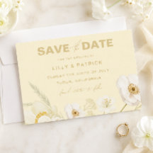 Elegant Butter yellow botanical modern wedding