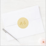 Elegant Butter Yellow Modern Wedding Classic Round Sticker<br><div class="desc">Elegant wedding stickers featuring a simple design with your monogram in a script font.</div>