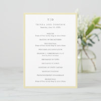 Elegant Butter Yellow Monogram Modern Wedding