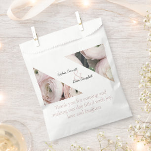elegant buttercup blush pink floral  favour bags