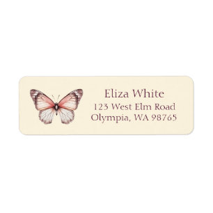 Elegant Butterflies Bridal Shower Address CUSTOM
