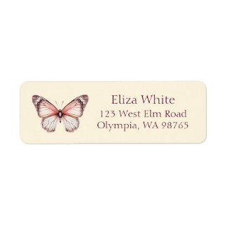 Elegant Butterflies Bridal Shower Address CUSTOM