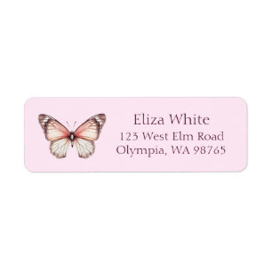 Elegant Butterflies Bridal Shower Address CUSTOM