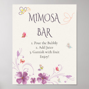 Elegant Butterflies Bridal Shower Cards and Gifts Poster