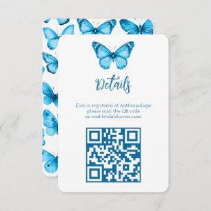 Elegant Butterflies Bridal Shower CUSTOM QR code Enclosure Card