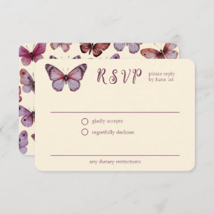 Elegant Butterflies Bridal Shower CUSTOM RSVP Enclosure Card