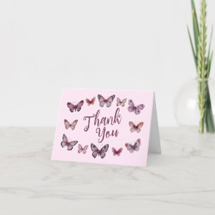 Elegant Butterflies Bridal Shower CUSTOM Thank You Card