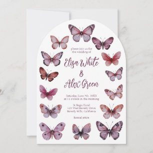 Elegant Butterflies CUSTOM Arch Wedding Invitation