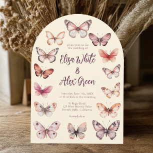 Elegant Butterflies CUSTOM Arch Wedding Invitation