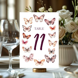 Elegant Butterflies CUSTOM Wedding Table Number