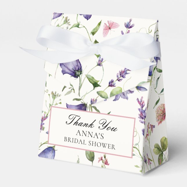 Elegant Butterflies Flowers Bridal Shower Favour Box (Front Side)