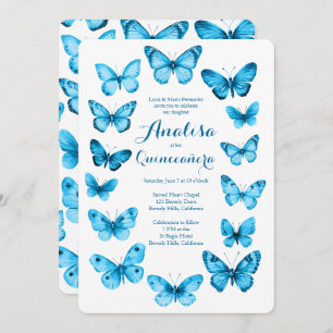 Elegant Butterflies Frame Quinceañera CUSTOM Invitation