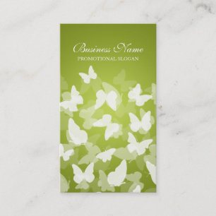 Elegant Butterflies Lime Green Professional Business Card