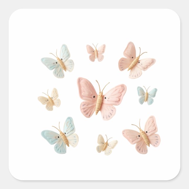 Elegant Butterflies Pattern – Butterfly Sticker (Front)