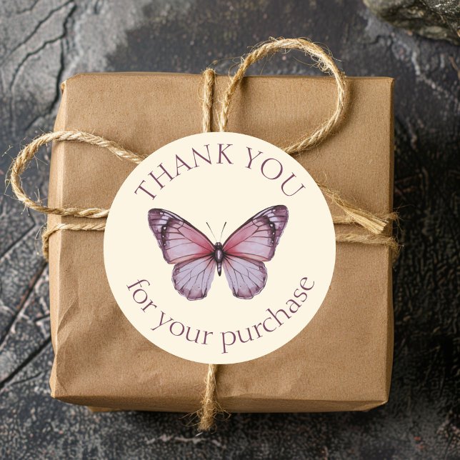 Elegant Butterflies THANK YOU for purchase CUSTOM Classic Round Sticker (Elegant Butterflies THANK YOU for purchase CUSTOM Classic Round Sticker
)