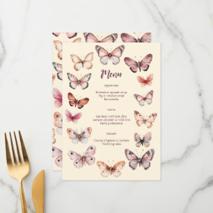 Elegant Butterflies Wedding CUSTOM Party Menu