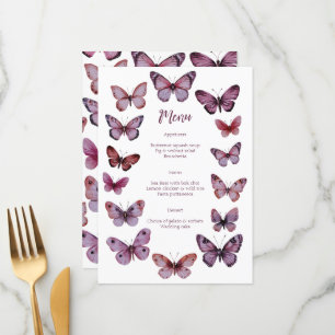 Elegant Butterflies Wedding CUSTOM Party  Menu