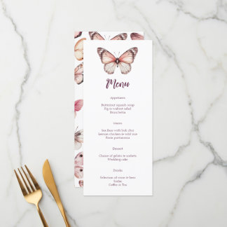Elegant Butterflies Wedding CUSTOM Party  Menu