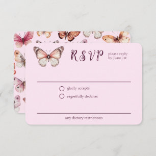 Elegant Butterflies Wedding CUSTOM RSVP Enclosure Card