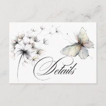Elegant Butterfly and Dandelion Pastel Ink