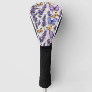 Elegant Butterfly and Lavender Design  Golf Head Cover
