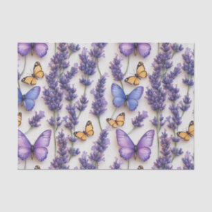 Elegant Butterfly and Lavender Design Tissue Paper