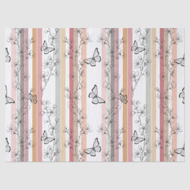 Elegant Butterfly Blossom (10) Tissue Paper (Front)