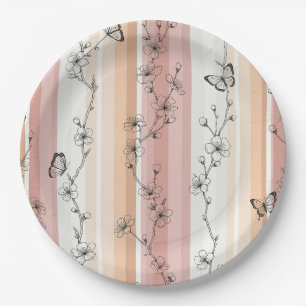 Elegant Butterfly Blossom (11) Paper Plate