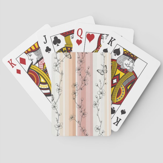 Elegant Butterfly Blossom (11) Playing Cards (Back)