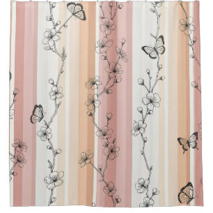 Elegant Butterfly Blossom (11) Shower Curtain