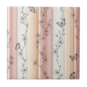 Elegant Butterfly Blossom (11) Tile