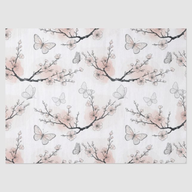 Elegant Butterfly Blossom (11) Tissue Paper (Front)
